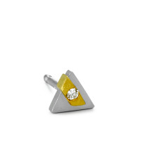 Clous d'oreille à l'unité Platine 950, Or jaune 750/18 ct. Diamant 0.02 ct-527275