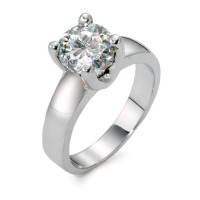 Bague solitaire Or blanc 750/18 ct. Moissanite-532444