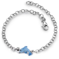 Bracelet Argent Rhodié dauphin 17.5 cm-532907