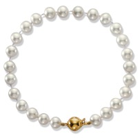 Bracelet Or jaune 750/18 K perle d'eau douce 19 cm-543256