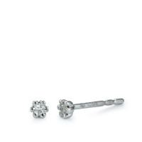 Clous d'oreilles Or blanc 750/18 K Diamant 0.05 ct, 2 Pierres, w-si-546288
