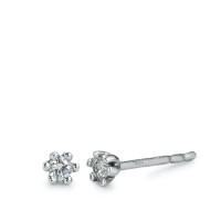 Clous d'oreilles Or blanc 750/18 K Diamant 0.10 ct, 2 Pierres, w-si Ø3.5 mm-546289