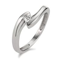 Solitär Ring 750/18 K Weissgold Diamant 0.10 ct, p1-549972