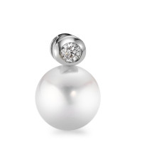 Pendentif Or blanc 750/18 ct. Diamant 0.10 ct perle d'eau douce-554565