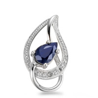 Pendentif Or blanc 750/18 K Diamant bleu, 0.01 ct, 2 Pierres, facetté, p1-557992