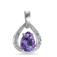 Pendentif Or blanc 750/18 K Diamant violet, 0.02 ct, 5 Pierres, facetté, p1-557998