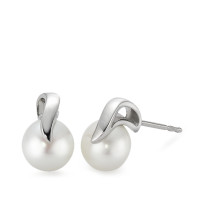 Clous d'oreilles Or blanc 750/18 K perle d'eau douce-558063