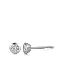 Clous d'oreilles Or blanc 750/18 K Diamant blanc, 0.25 ct, 2 Pierres, brillant, w-si Ø4.5 mm-558259