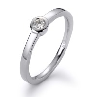 Solitär Ring 750/18 K Weissgold Diamant weiss, 0.10 ct, Brillantschliff, w-si-558265