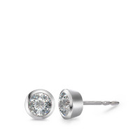 Clous d'oreilles Or blanc 750/18 K Diamant blanc, 0.05 ct, 2 Pierres, brillant, w-si Ø3.5 mm-558282