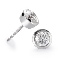 Clous d'oreilles Or blanc 750/18 K Diamant blanc, 0.50 ct, 2 Pierres, brillant, w-si Ø5.5 mm-558288