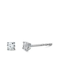 Ohrstecker 750/18 K Weissgold Diamant weiss, 0.25 ct, 2 Steine, Brillantschliff, w-si Ø3 mm-558313