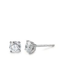 Clous d'oreilles Or blanc 750/18 K Diamant blanc, 0.50 ct, 2 Pierres, brillant, w-si Ø4 mm-558315