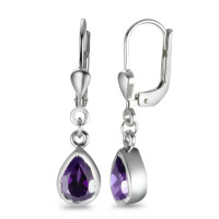 Ohrhänger Silber Zirkonia violett, 2 Steine rhodiniert-562331