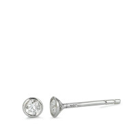 Clous d'oreilles Or blanc 750/18 K Diamant 0.15 ct, 2 Pierres, w-si Ø3.5 mm-563080