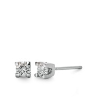 Clous d'oreilles Or blanc 750/18 K Diamant 0.20 ct, 2 Pierres, w-si Ø3 mm-563106