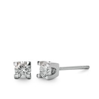 Clous d'oreilles Or blanc 750/18 K Diamant 0.30 ct, 2 Pierres, w-si Ø3.5 mm-563578