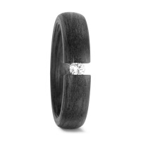 Fingerring Carbon Diamant weiss, 0.10 ct, w-si-565706
