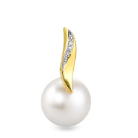 Pendentif Or jaune 750/18 K, Or blanc 750/18 K Diamant blanc, 0.01 ct, 2 Pierres, brillant, w-si perle d'eau douce-565904