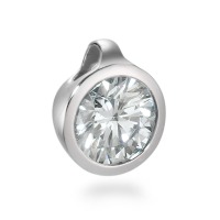 Pendentif Or blanc 750/18 K Diamant blanc, 0.75 ct, brillant, si, IGI Ø7 mm-566142