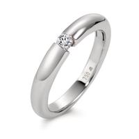Solitär Ring 750/18 K Weissgold Diamant weiss, 0.10 ct, Brillantschliff, w-si-566157