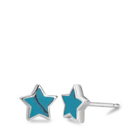 Clous d'oreilles Argent Turquoise étoile Ø8 mm-567139