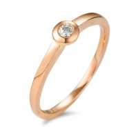 Solitär Ring 585/14 K Rosegold Diamant 0.10 ct, w-si-570589