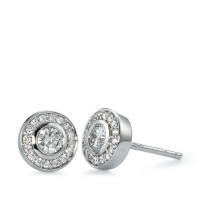 Clous d'oreilles Or blanc 750/18 K Diamant 0.39 ct, 34 Pierres, w-si Ø7 mm-570785