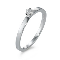 Solitär Ring 750/18 K Weissgold Diamant 0.10 ct, w-si-570836