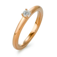 Bague solitaire Or rouge 750/18 K Diamant 0.20 ct, w-si-570843
