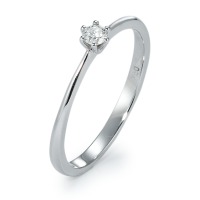Solitär Ring 750/18 K Weissgold Diamant 0.11 ct, w-si-570877
