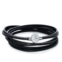 Bracelet Cuir, Acier inoxydable Cristal 19 cm-573228