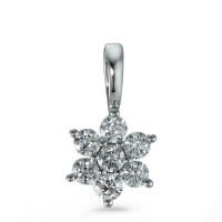 Pendentif Or blanc 750/18 K Diamant 0.24 ct, 7 Pierres, brillant, w-si Fleur Ø7 mm-573396