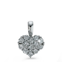 Pendentif Or blanc 750/18 K Diamant 0.18 ct Coeur-573398