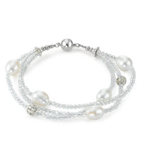 Bracelet Acier inoxydable Cristal perle d'eau douce 18 cm-575309