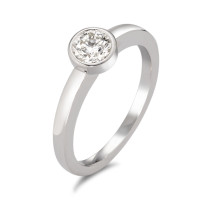 Bague solitaire Or blanc 750/18 K Diamant 0.50 ct, tw-si, GIA Ø6 mm-576707
