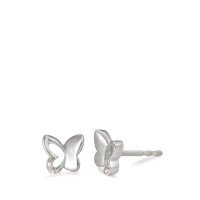 Clous d'oreilles Argent Zircone Rhodié Papillon-582410