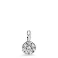 Pendentif Or blanc 750/18 K Diamant blanc, 0.17 ct, 8 Pierres, brillant, w-si Ø5.5 mm-583563
