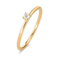 Solitär Ring 750/18 K Gelbgold Diamant 0.05 ct, w-si-584213