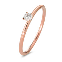 Bague solitaire Or rouge 750/18 K Diamant 0.10 ct, w-si-584220