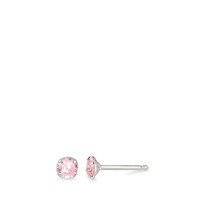 Ohrstecker Silber Zirkonia rosa, 2 Steine rhodiniert Ø4 mm-585342