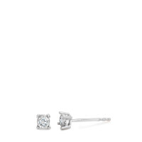 Clous d'oreilles Or blanc 750/18 K Diamant 0.07 ct, 2 Pierres, w-pi2 Ø3.2 mm-586505