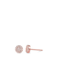 Clous d'oreilles Argent Zircone rosé Plaqué or Ø6 mm-588245