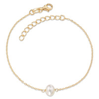 Bracelet Argent jaune Plaqué or perle d'eau douce 16-19 cm-588338