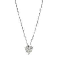 Collier Or blanc 750/18 ct. Diamant 0.44 ct Coeur 40-45 cm-588469