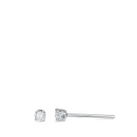 Clous d'oreilles Or blanc 750/18 K Diamant 0.10 ct Ø2.5 mm-588775