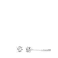 Clous d'oreilles Or blanc 750/18 K Diamant 0.10 ct Ø3 mm-588781