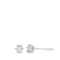 Clous d'oreilles Or blanc 750/18 K Diamant blanc, 0.25 ct, 2 Pierres, brillant, w-si Ø4 mm-588782
