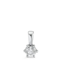 Pendentif Or blanc 750/18 K Diamant blanc, 0.25 ct, brillant, w-si Ø5 mm-588784