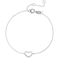 Bracelet Or blanc 375/9 K Coeur 15-18 cm-588795